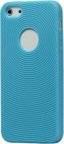 Peachy Stevige fingerprint case iPhone 5 5s SE 2016 Licht blauwe silicone hoesje