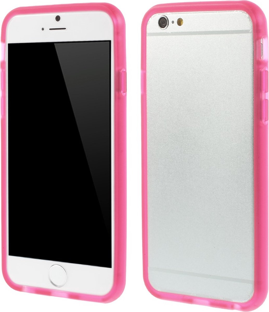 Peachy Roze transparante bumper hoesje geschikt voor iPhone 6 6s bescherming case