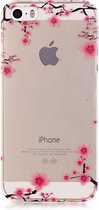 Peachy Doorzichtig Sierlijke Bloesemtakken iPhone 5 5s SE 2016 TPU hoesje - Roze Zwart