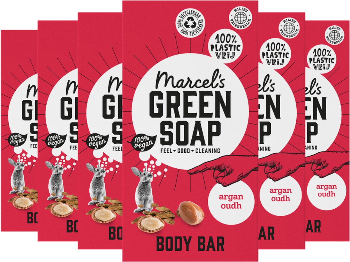 Marcel's Green Soap Body bar Argan & Oudh - 6 x 150 gram