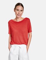 GERRY WEBER Dames Shirt met korte mouwen en linnen