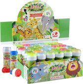 4x Bouteilles à bulles animaux de la jungle/safari avec jeu 60 ml pour enfants - Jouets à distribuer - speelgoed à saisir
