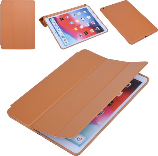 Smartcase  Tablethoes voor Apple iPad 10.2 2019 - Vegan leder - Automatische sluimerstand - Bruin - XLmobiel.nl