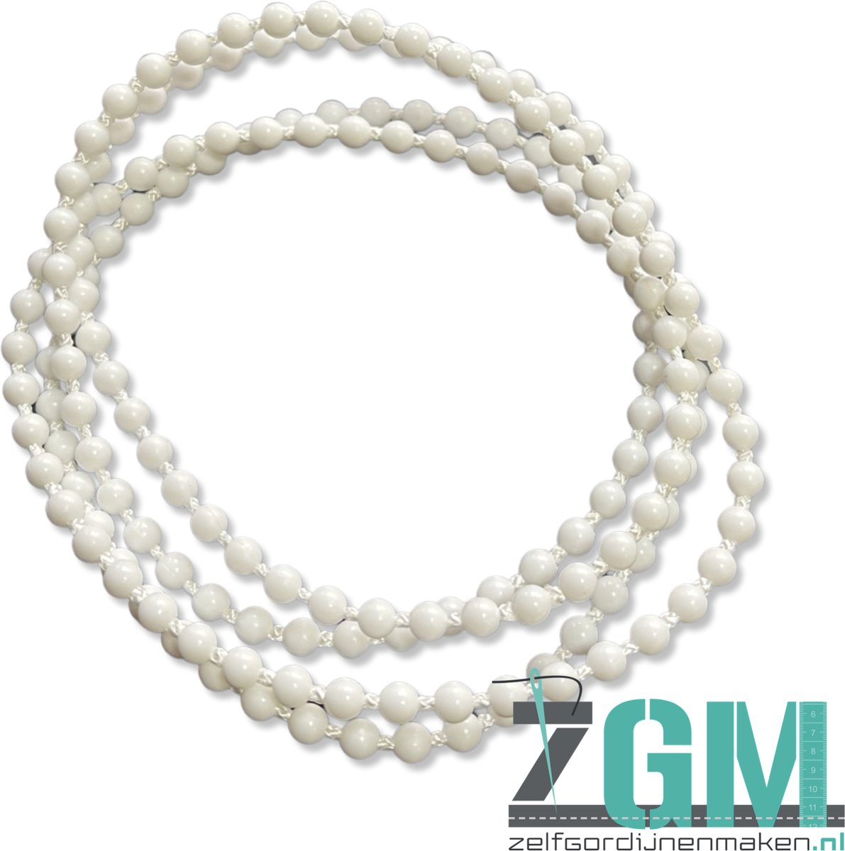 Wit kunststof ketting 175 cm (350cm ketting)