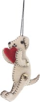 Hond met hart, vilt 12,7cm