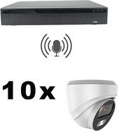 Beveiligingscamera set 10x Sony 5MP IP Dome camera met geluidsopname