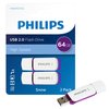 Philips USB Stick Snow Edition 64GB - USB2.0, Magic Purple, 2-Pack