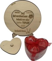 Tekstbord JUF | rood | zeeproosjes | liefste juf | einde schooljaar| topjuf | juf | meester | allerliefste juf | de liefste juf | cadeau | cadeautje juf