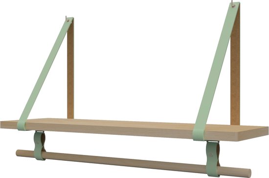 Discreet kan niet zien Vervagen Plankje Roe 98cm - Handles and more® | MINT (Complete set: leren  plankdragers + plank... | bol.com
