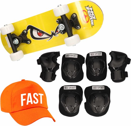 Skateboard set voor kinderen maat L - 9-10 jaar/valbescherming/fast pet/ skateboard met... bol.com