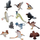 12x kunststof speelgoed dieren / vogels 5-10 cm - Speelgoed dieren - Speelfiguren diertjes