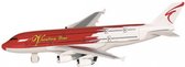 Speelgoed passagiers vliegtuig rood/wit 19 cm
