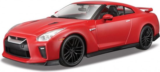 Maquette voiture Nissan GT-R 2017 rouge 19 x 8 x 6 cm - Échelle 1:24 - Voiture miniature - Voiture miniature