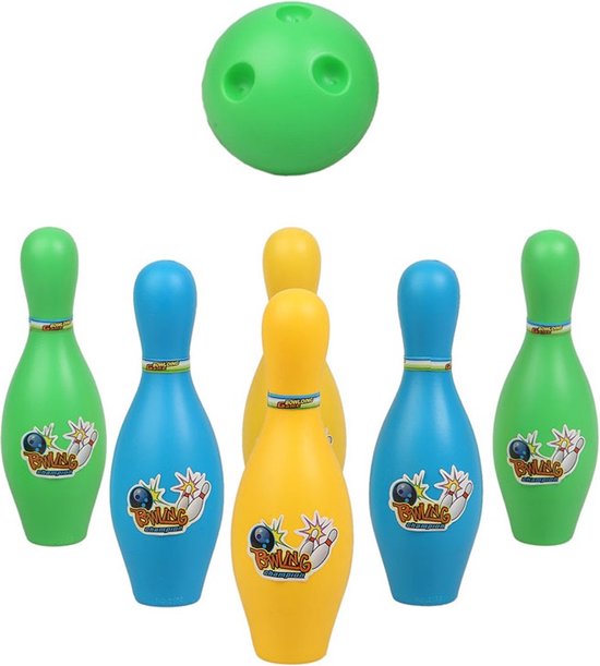bowlingset met 6 kegels en een bal voor kinderen - Speelgoed -  Binnen/buiten spelen -... | bol.com