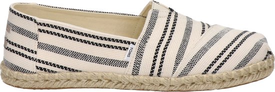 Toms Alpargata Strip instapschoen - Wit zwart - Maat 37