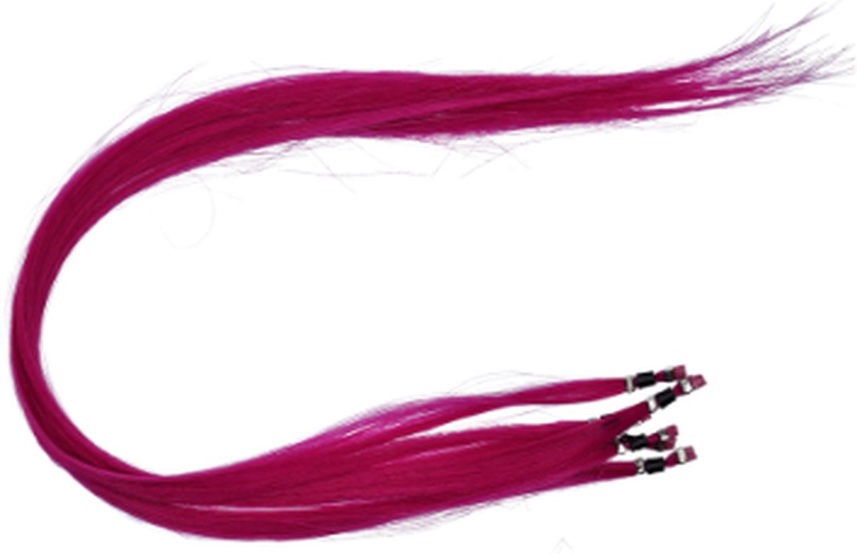 Kinder Funny Color Hair Extensions Magenta 35 cm