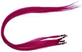 6 x Funny Kinder Color Hair Extensions Magenta 35 cm
