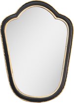 Clayre & Eef Spiegel 19x26 cm Zwart Goudkleurig Kunststof Grote Spiegel