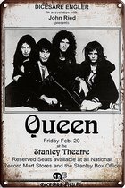 Signs-USA - Concert Sign - metaal - Queen-Stanley Theatre - 20 x 30 cm