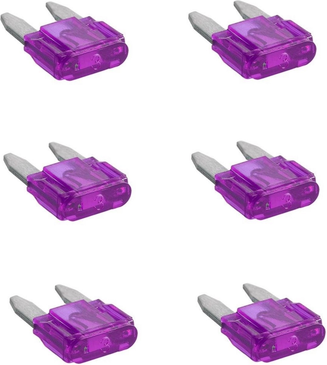 ProPlus Mini steekzekeringen - 3A - Paars - 6 stuks