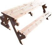 Bank en Picknicktafel - 2in1 inklapbare picknicktafel - Douglas hout 3-6 personen - DICHT BLAD - Compleet gemonteerd afgeleverd!