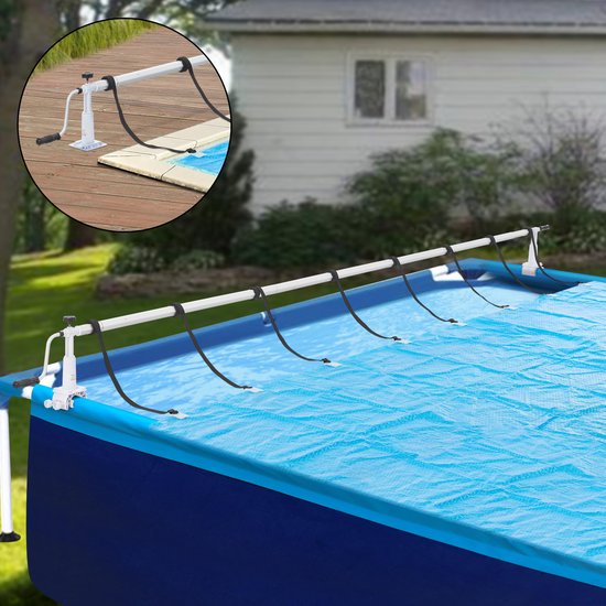 Oprolsysteem Oliveti zwembad afdekzeil 147-555 cm met 8 spanbanden | bol.com