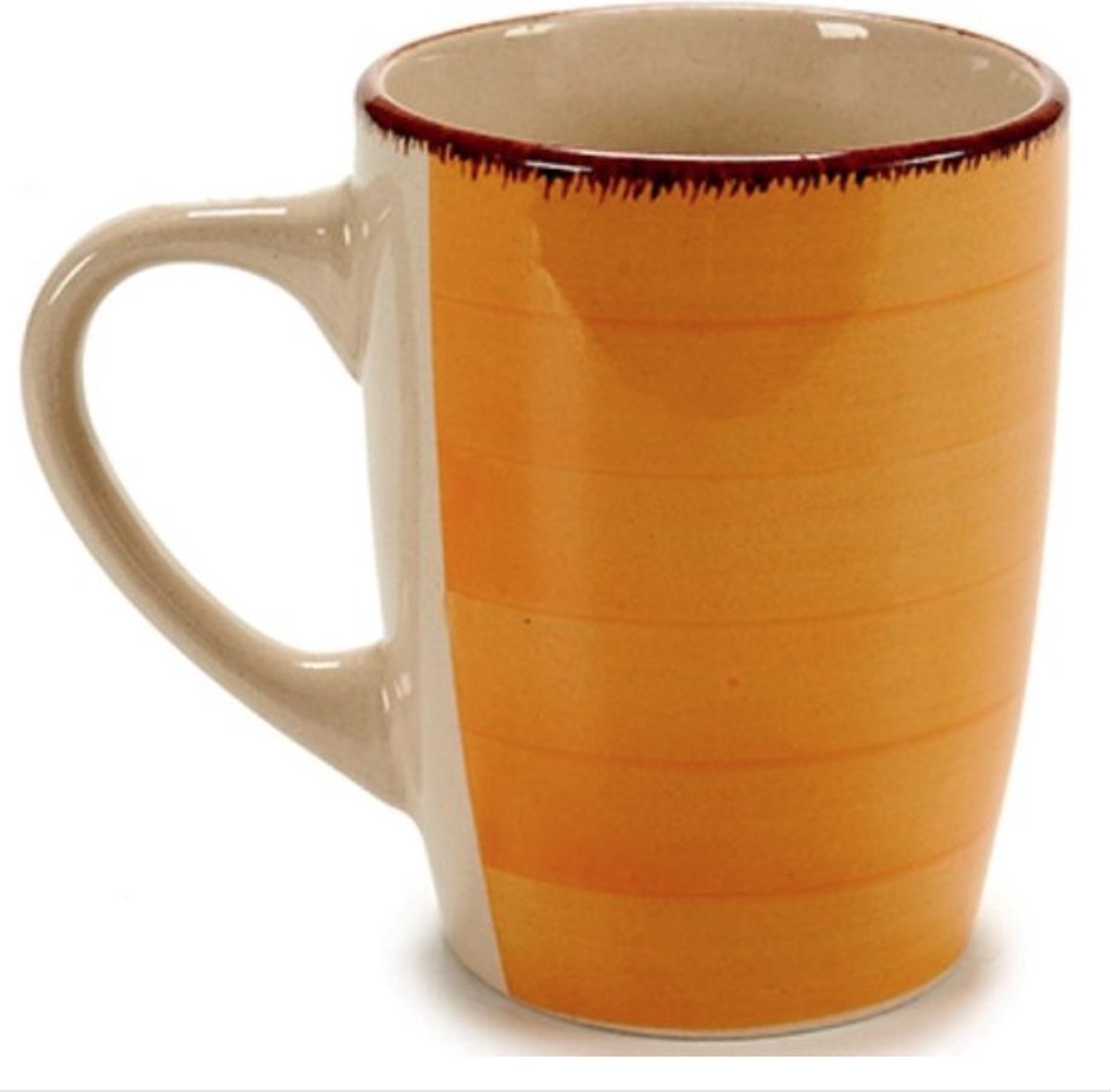 Oranje - 2x Koffie Mok van Hoogwaardige kwaliteit 340 ml
