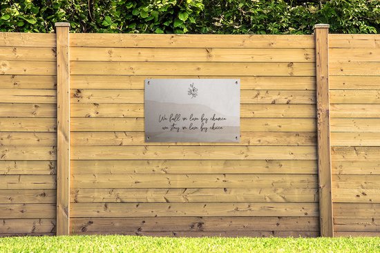 Posters de jardin extérieur Citations - Proverbes - On tombe amoureux par hasard, on reste amoureux par choix - Relation - 90x60 cm - Toile jardin - Affiche extérieure