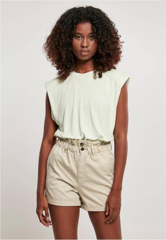 Urban Classics - Modal Padded Shoulder Mouwloze top - XS - Groen