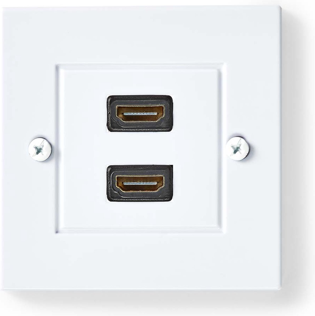 Nedis HDMI™ Wandcontactdoos | 2x HDMI™ Female | 4K@60Hz | HDMI™ Female | Zwart | 18 Gbps | Verguld | Envelop