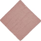Jollein - Badcape Wrinkled - Roze - 100% Badstof Katoen - Baby Handdoek met Badcape, Omslagdoek, Badponcho - 75x75 cm