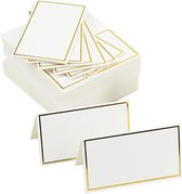 Naamkaartjes tafelschikking 25 stuks bruiloft - Babydouche tafelkaartjes goud wit - tafel plaatskaartjes