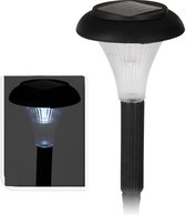Oneiro’s Luxe Set van 7 solarlampen (28cm) - Tuinverlichting - Lichtsnoer voor buiten - zwart - prikspot - zonne-energie – LED – zomer – tuinverlichting – solarlamp