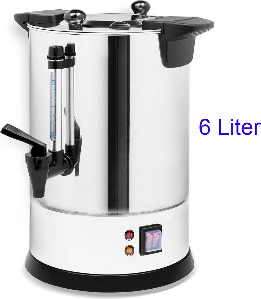 Electro Hanan Heetwaterdispender - Waterkoker met warmhoudfunctie - 6 Liter / 30 kopjes - RVS
