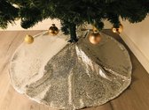 Gustiana® Kerstboomrok - Kerstboomkleed - Kerstcadeau - met zilvere pailletten ø100 cm -