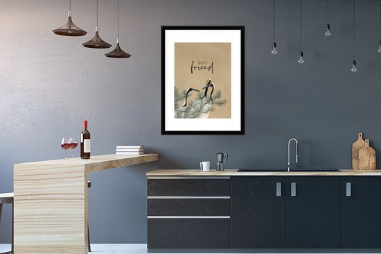 Cadre photo avec poster - Best amis - Amitié - Citations - Proverbes - Best ami - 60x80 cm - Cadre poster