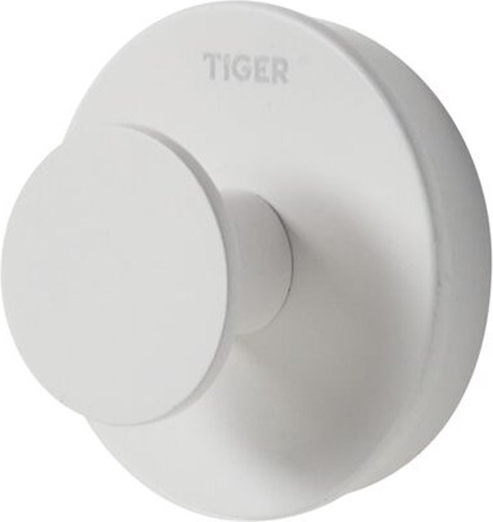 Tiger Urban - Handdoekhaak groot (1x) - ø 5 cm - Inclusief 2 decorringen - Wit