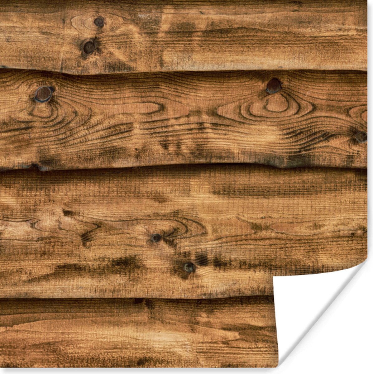 Poster Planken - Rustiek - Hout - 30x30 cm