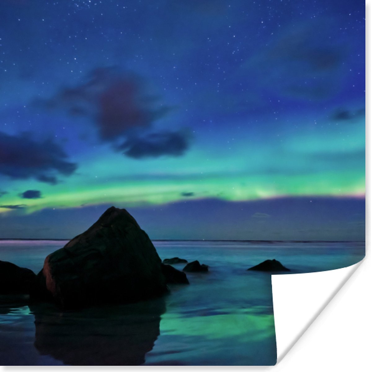 Poster Lucht - Landschap - Aurora - 75x75 cm