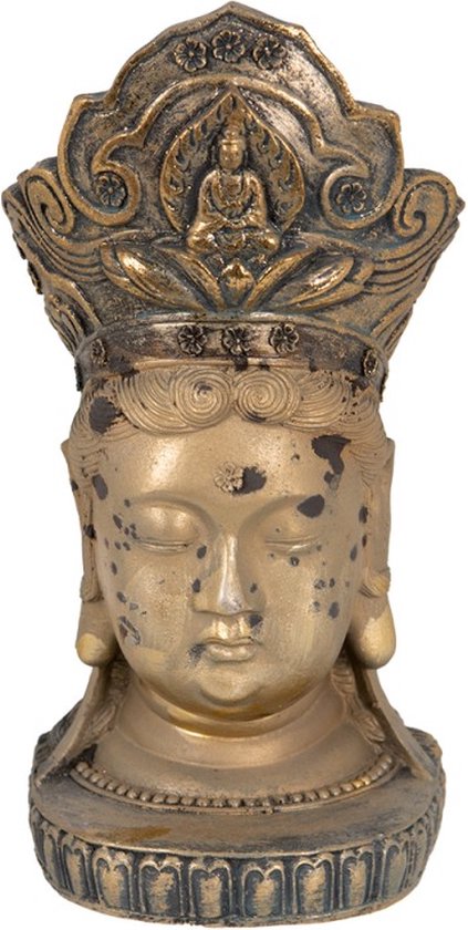 Decoratie Beeld Boeddha 11*9*22 cm Goudkleurig Kunststof Decoratief Figuur Decoratieve Accessoires Woonaccessoires