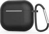 Jumada's "Geschikt" voor Apple Airpods hoesje - Geschikt voor Airpods 3 - Softcase - Zwart - Beschermhoesje - Met clip