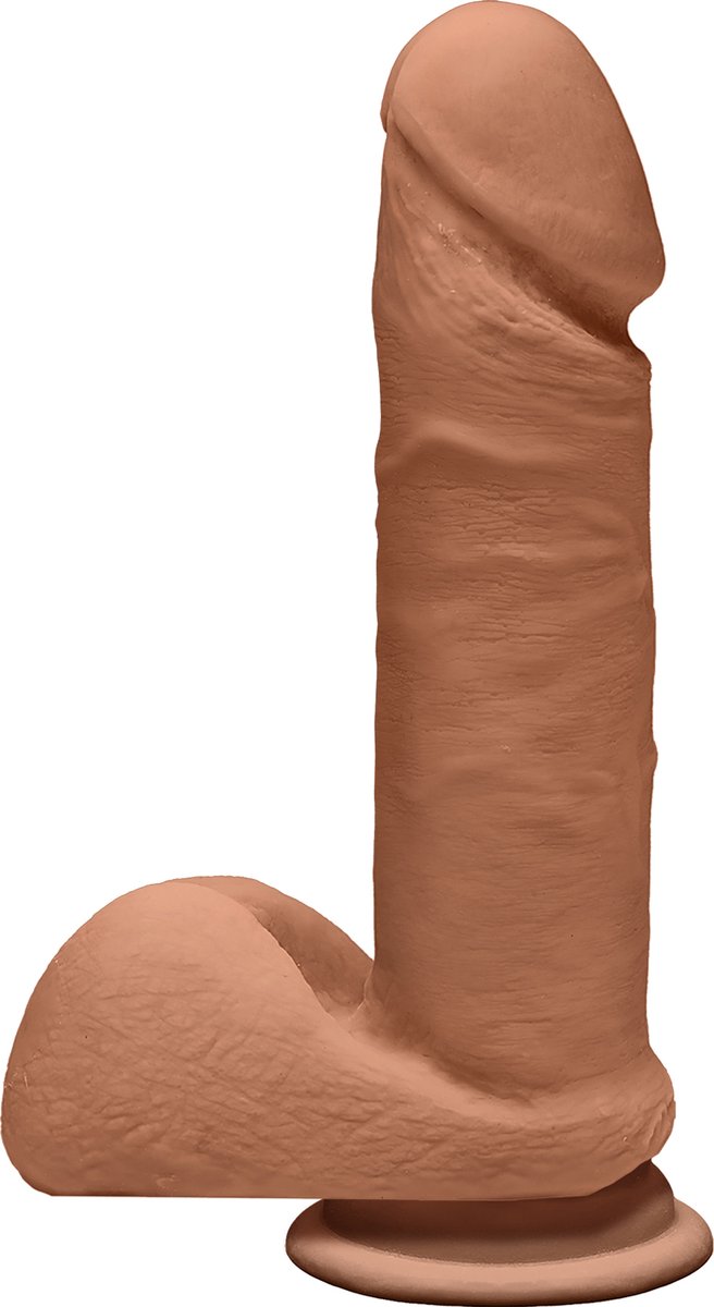 Goedkoopste Doc Johnson Perfect D - Realistische ULTRASKYN Dildo met ballen - 18 cm tan