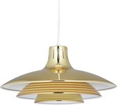 Relaxdays hanglamp metaal - ronde pendellamp keuken - eettafellamp - plafondlamp woonkamer - goud