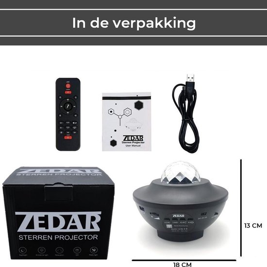 Originele Sterren projector lamp - 10 kleuren licht sterrenhemel (galaxy projector) van Zedar®