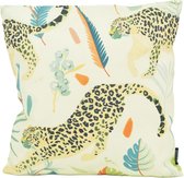 Luipaard Groen Kussenhoes | Outdoor / Buiten | Katoen / Polyester | 45 x 45 cm