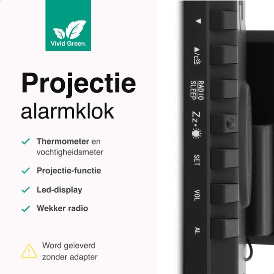 Wekker Projectie wekker met BT Luidspreker 180 ° Projector Draadloos opladen Dual Alarmen Snooze Mirror Clock LED Dimmer for decoratie voor slaapkamers (Color : US Plug