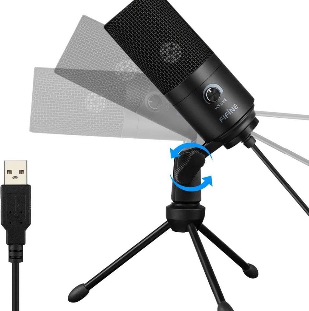 Homezie Microfoon - USB microfoon - Verstelbaar - Microfoon standaard - Microfoon voor pc - Zwart