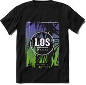 Los Angeles | TSK Studio Zomer Kleding  T-Shirt | Blauw - Groen | Heren / Dames | Perfect Strand Shirt Verjaardag Cadeau Maat L