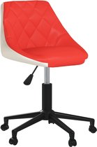 Eetkamerstoelen draaibaar 2 st kunstleer rood en wit