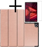 Lenovo Tab M10 FHD Plus Hoesje Case Hard Cover Hoes Book Case + Screenprotector - rose Goud